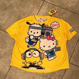 Zumba Hello Kitty Mesh Mell-Oh Yellow Top- NWT